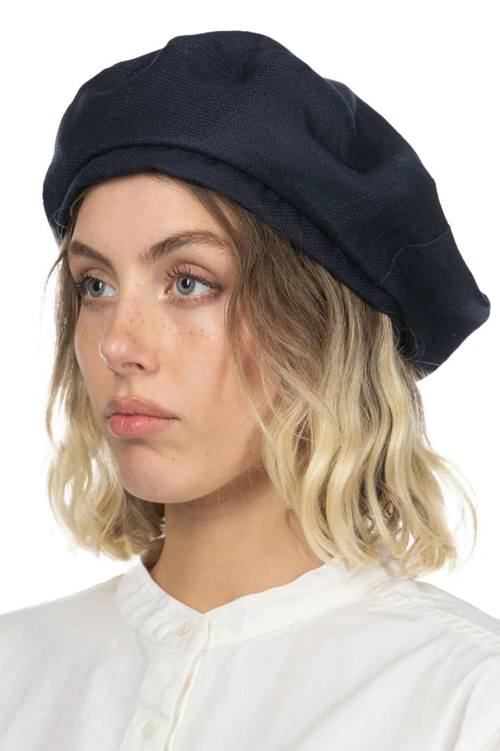 New Engineered Garments Beret - Dark Navy CL Java Cloth