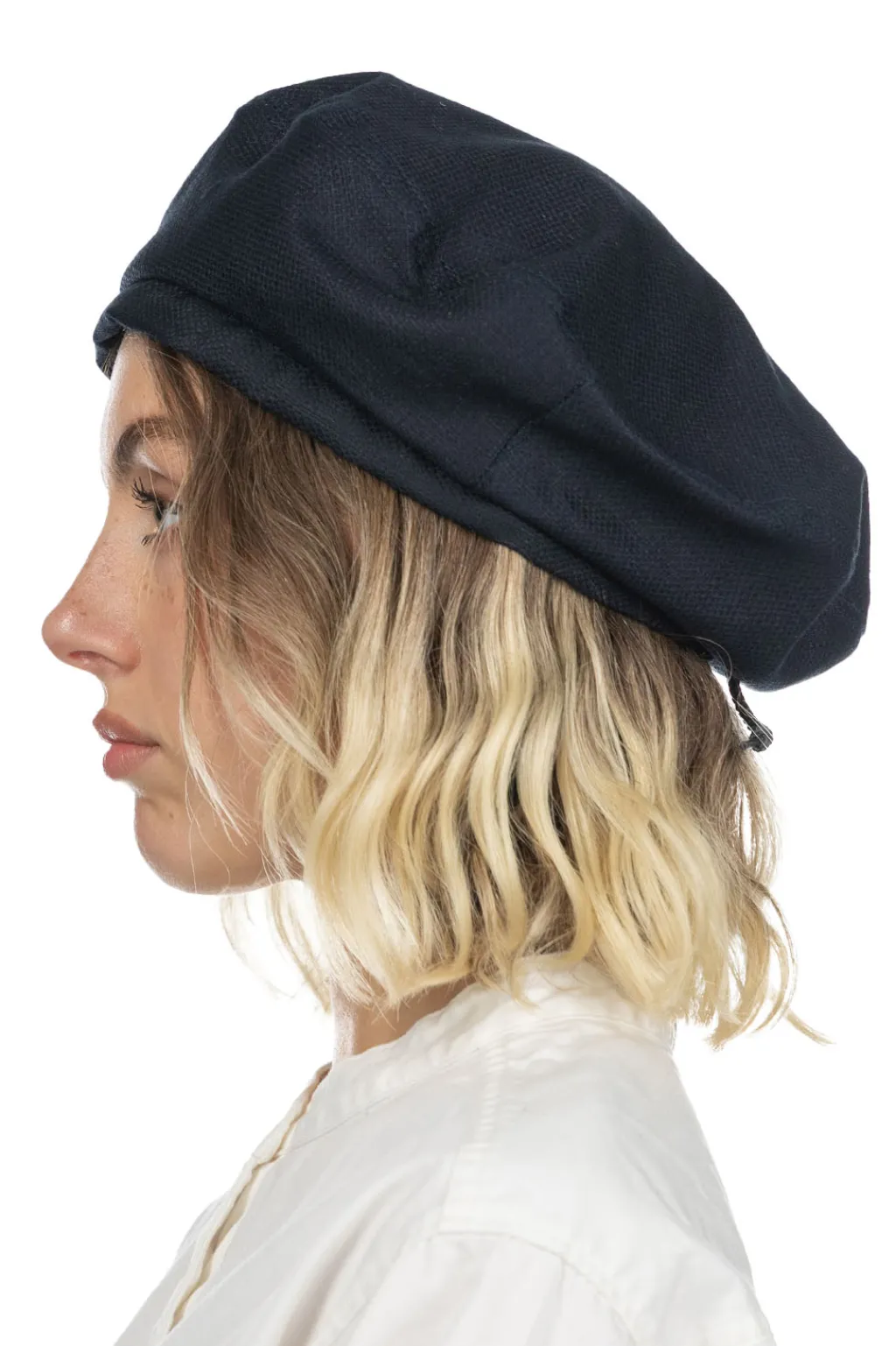 New Engineered Garments Beret - Dark Navy CL Java Cloth