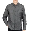 Fashion Sugar Cane Black Chambray LS Work Shirt