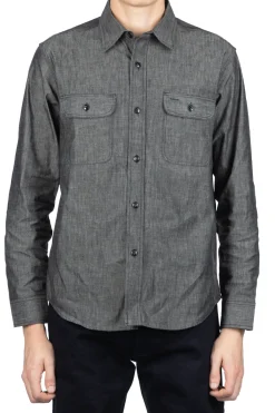 Fashion Sugar Cane Black Chambray LS Work Shirt