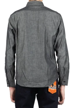 Fashion Sugar Cane Black Chambray LS Work Shirt