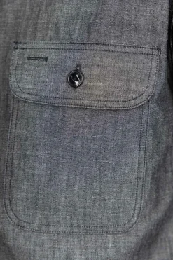 Fashion Sugar Cane Black Chambray LS Work Shirt