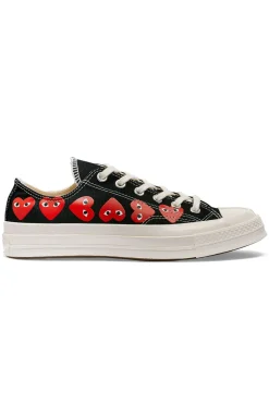 Fashion Comme Des Garcons Play Black Converse - Multiple Hearts Chuck 70 Low Sneakers