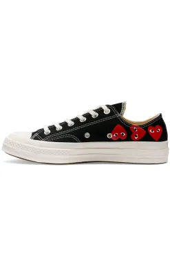 Fashion Comme Des Garcons Play Black Converse - Multiple Hearts Chuck 70 Low Sneakers