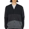 Discount Comme Des Garcons Homme Black x Grey Color Block Cardigan