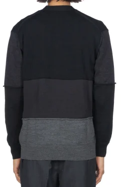 Discount Comme Des Garcons Homme Black x Grey Color Block Cardigan