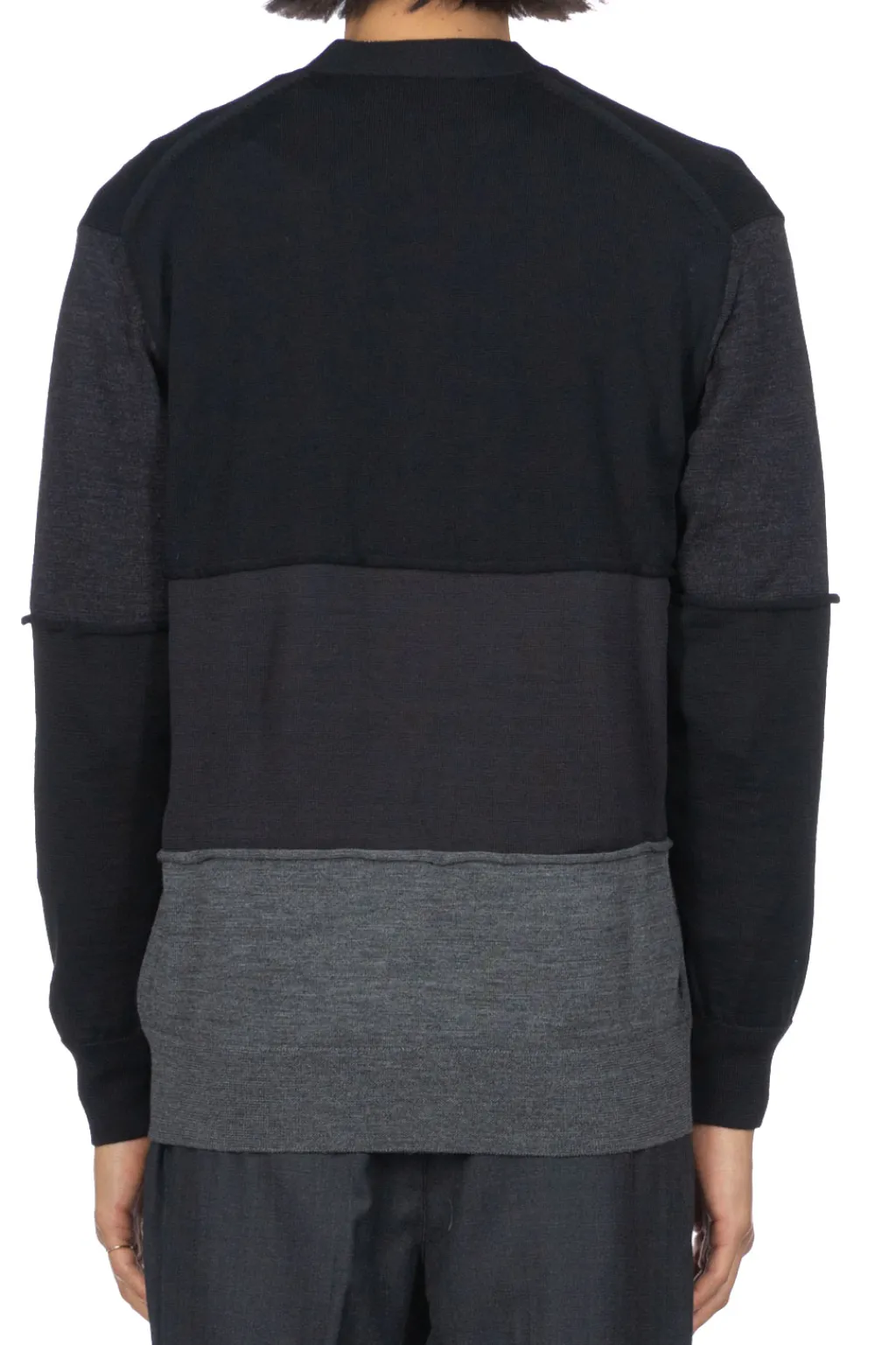 Discount Comme Des Garcons Homme Black x Grey Color Block Cardigan