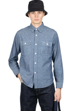 Clearance Sugar Cane Blue Chambray LS Work Shirt