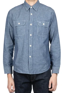 Clearance Sugar Cane Blue Chambray LS Work Shirt