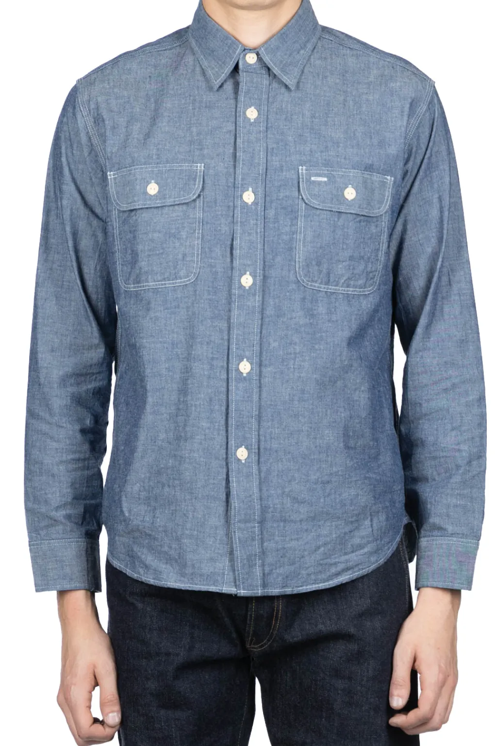 Clearance Sugar Cane Blue Chambray LS Work Shirt
