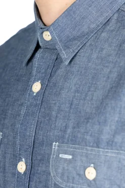 Clearance Sugar Cane Blue Chambray LS Work Shirt