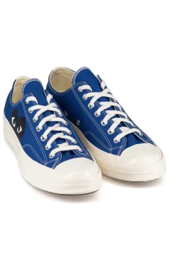 New Comme Des Garcons Play Blue Converse - Half Heart Chuck 70 Low Sneakers