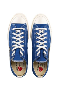 New Comme Des Garcons Play Blue Converse - Half Heart Chuck 70 Low Sneakers