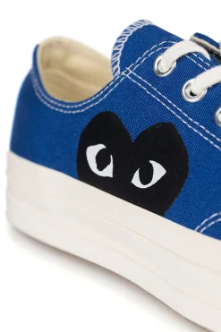 New Comme Des Garcons Play Blue Converse - Half Heart Chuck 70 Low Sneakers