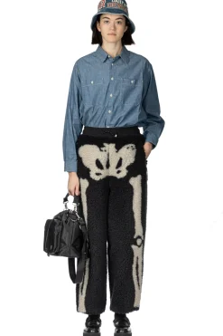 Fashion Kapital BONE Boa Fleece Easy Pants - Black