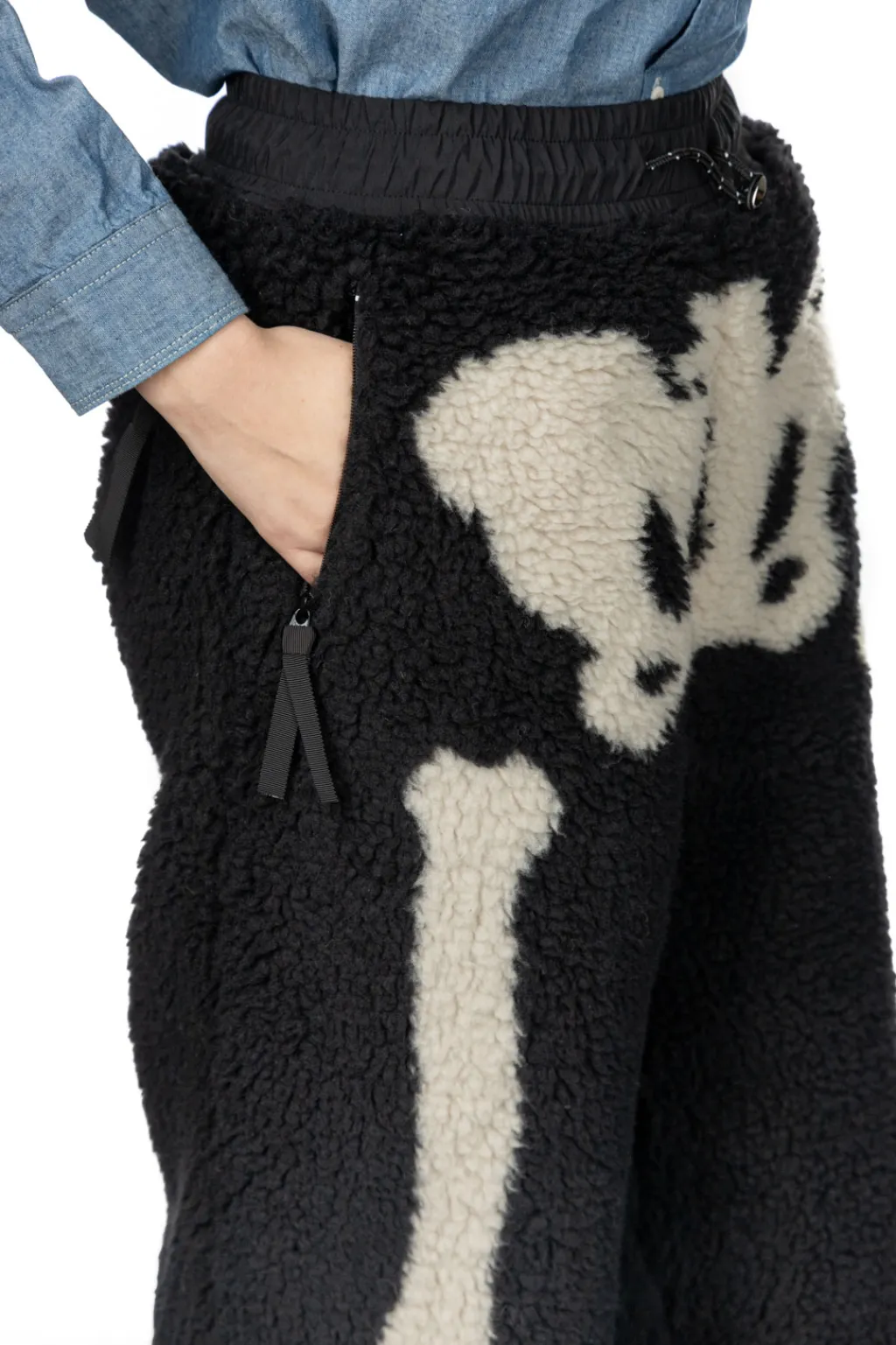 Fashion Kapital BONE Boa Fleece Easy Pants - Black
