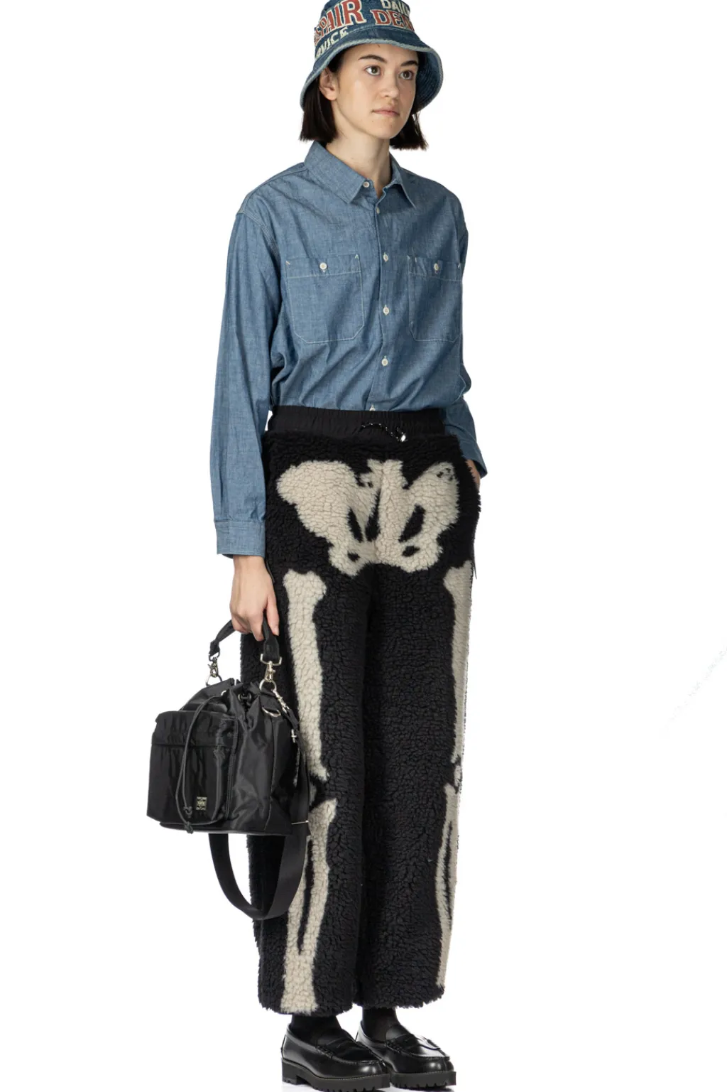 Fashion Kapital BONE Boa Fleece Easy Pants - Black