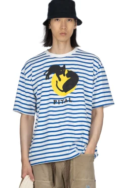 Discount Kapital Border Jersey Crew T (CATPITAL) - Blue