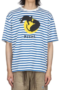 Discount Kapital Border Jersey Crew T (CATPITAL) - Blue