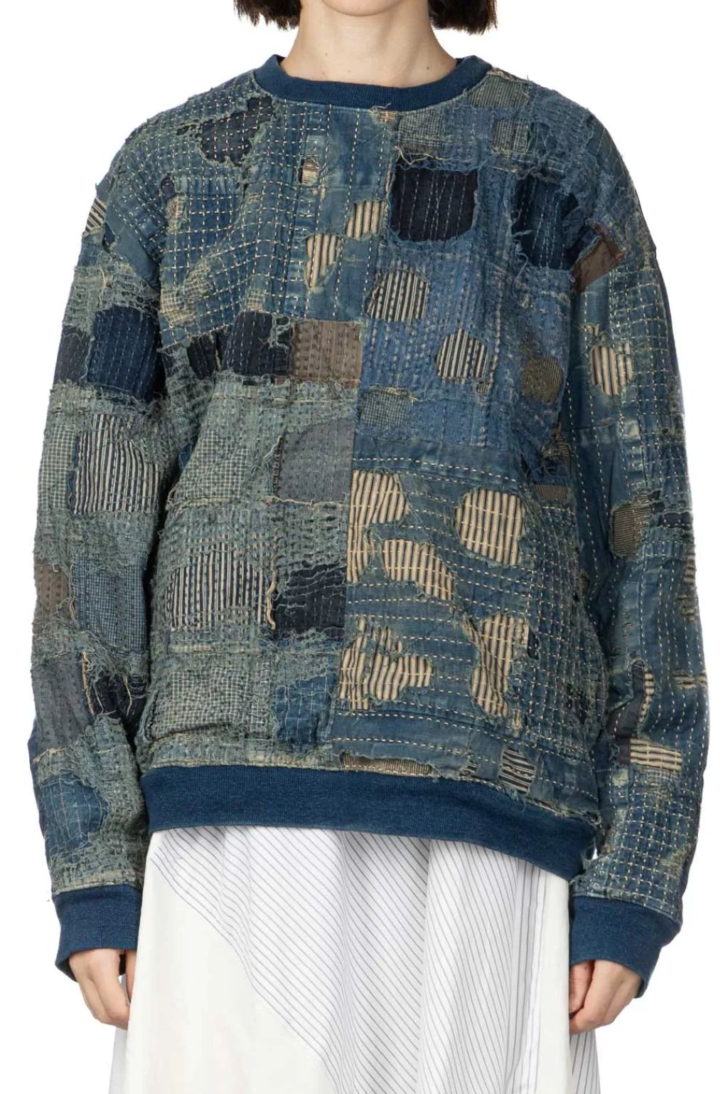 Best Kapital BORO x IDG Fleece 2Tones BIG SWT - Indigo