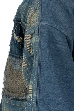 Sale Kapital BORO x IDG Fleece 2Tones BIG SWT - Indigo