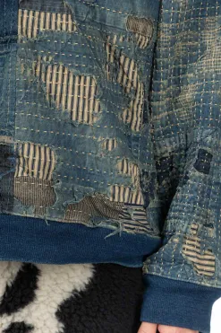 Sale Kapital BORO x IDG Fleece 2Tones BIG SWT - Indigo