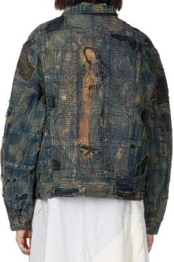 Clearance Kapital BORO Zip Up Blouson (VIRGIN MARY) - Indigo