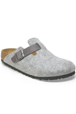 Outlet Birkenstock Boston - Natural Leather Felt - Light Gray