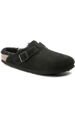 Hot Birkenstock Boston Shearling - Suede Leather - Black