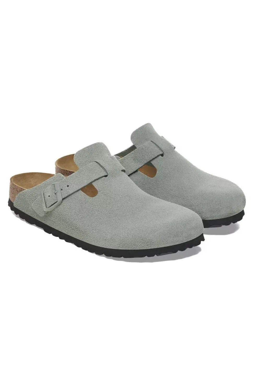 Fashion Birkenstock Boston Soft Footbed - Suede Pure Sage - Narrow