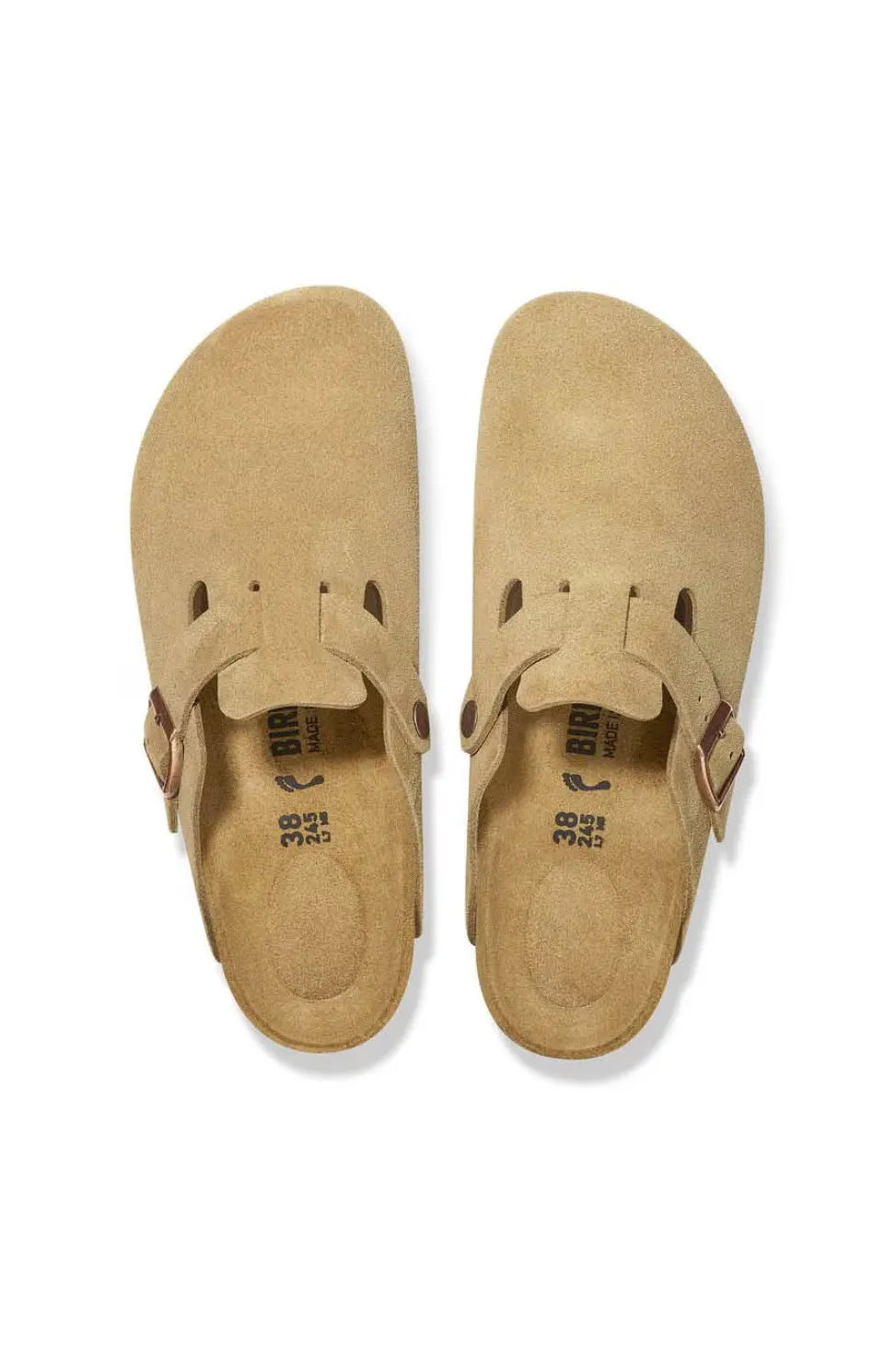 Hot Birkenstock Boston Suede Leather - Latte Cream - Narrow