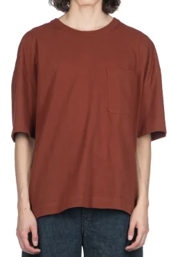 New LEMAIRE BOXY T-SHIRT - CHERRY MAHOGANY