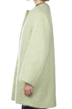 Fashion AURALEE Brushed Mohair Shaggy Coat - Light Khaki