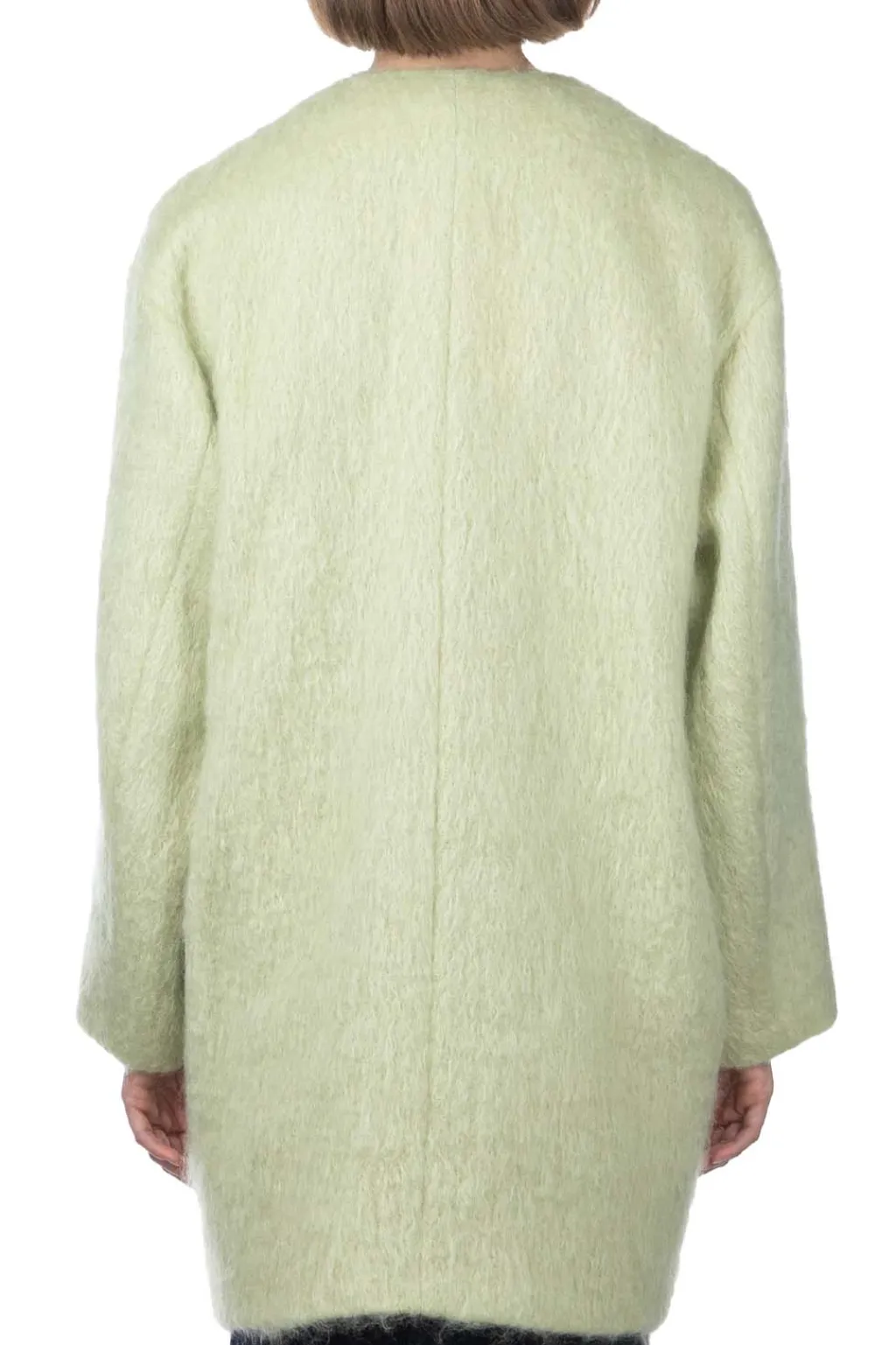 Fashion AURALEE Brushed Mohair Shaggy Coat - Light Khaki