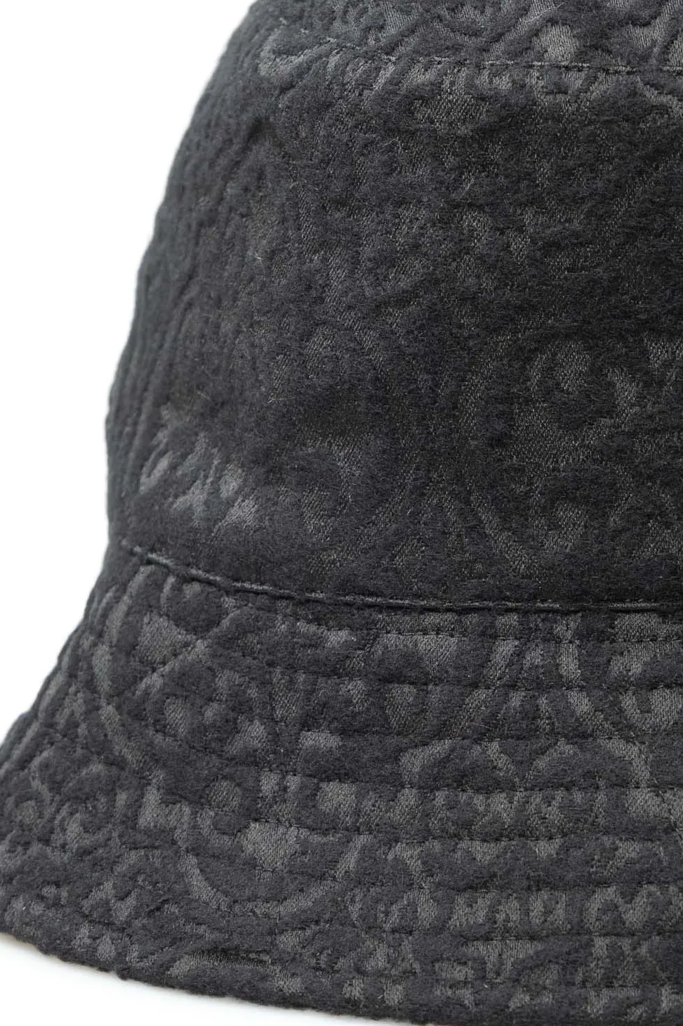 Clearance Engineered Garments Bucket Hat - Black Crest Flocked Jacquard