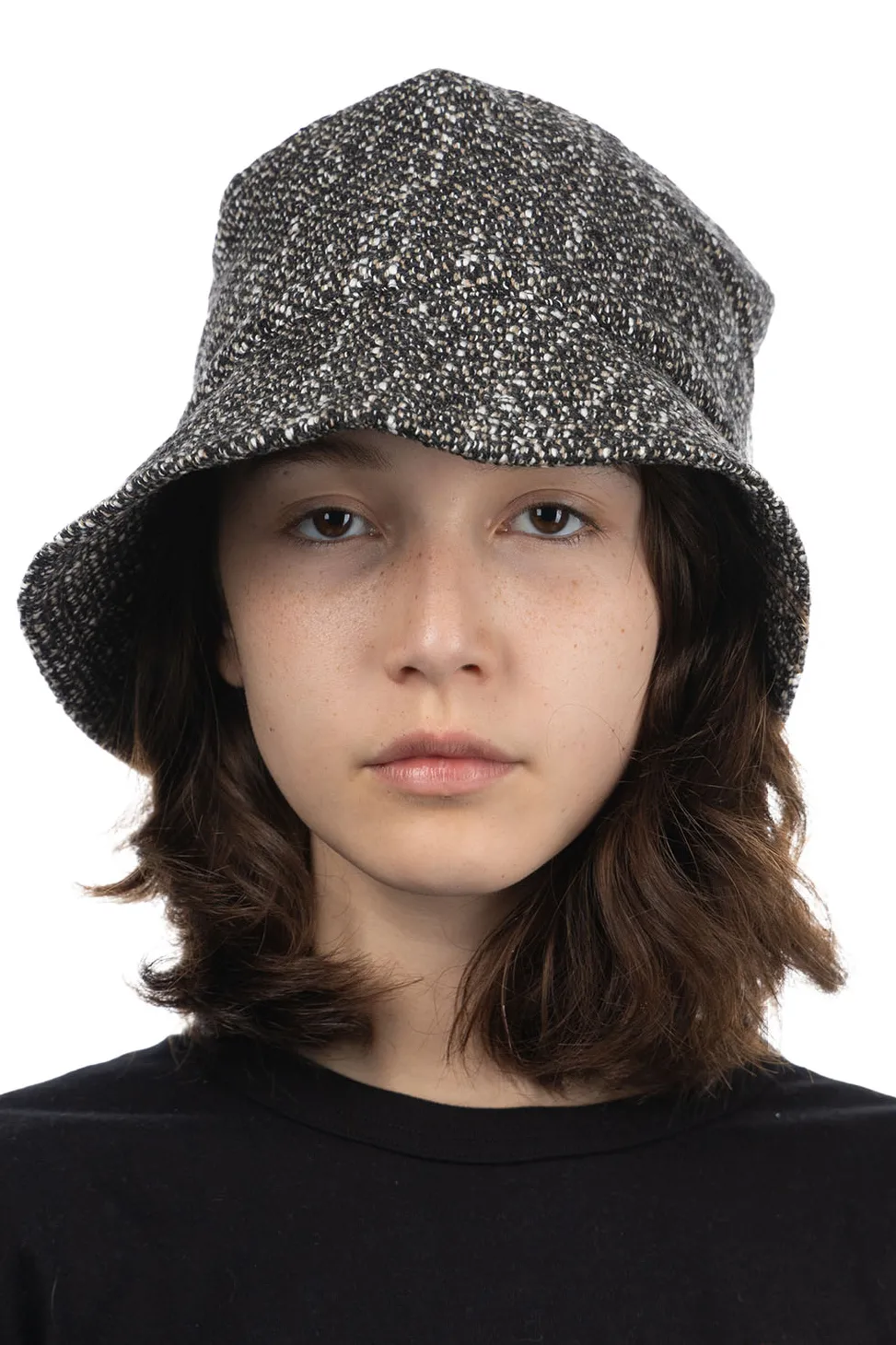 Clearance Engineered Garments Bucket Hat - Brown and Black Wool Homespun