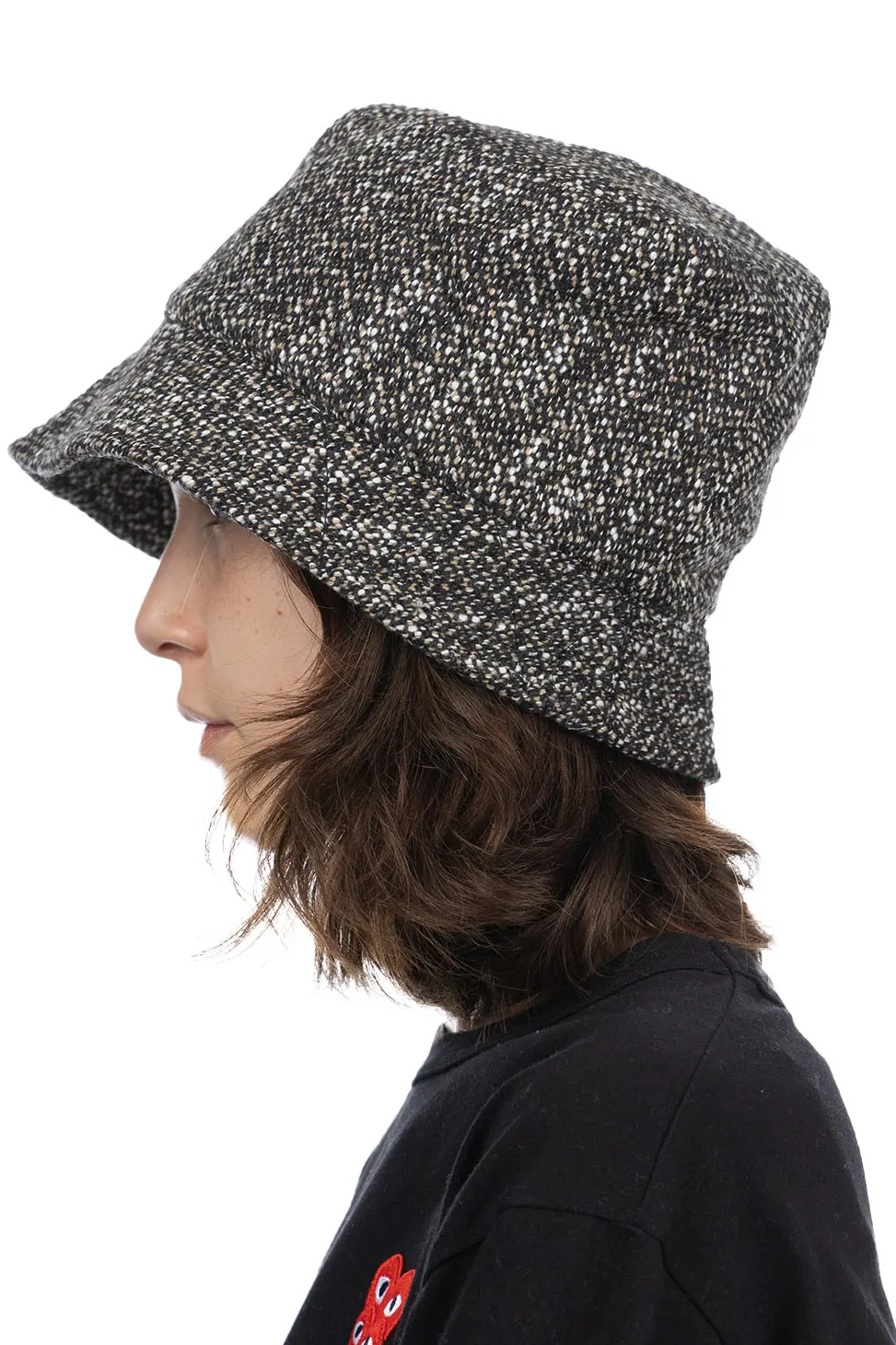 Clearance Engineered Garments Bucket Hat - Brown and Black Wool Homespun
