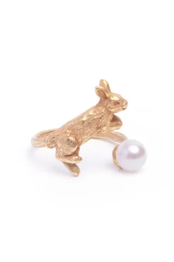 Online Palnart Poc Bunny and Pearl Ring - Gold