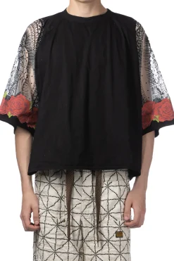 Clearance Kapital Burn-Out Jersey Raglan HUGE T (Virgin Mary) - Black
