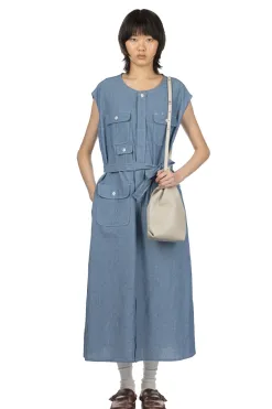 New Engineered Garments Bush Dress - Light Blue 4.5oz Cotton Chambray