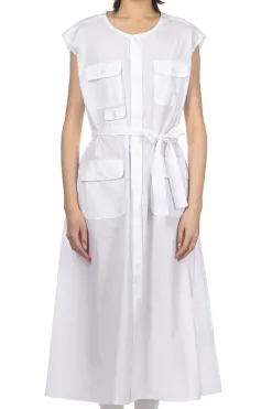 Outlet Engineered Garments Bush Dress - White 100s 2Ply Broadcloth