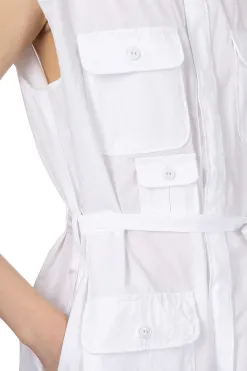 Outlet Engineered Garments Bush Dress - White 100s 2Ply Broadcloth