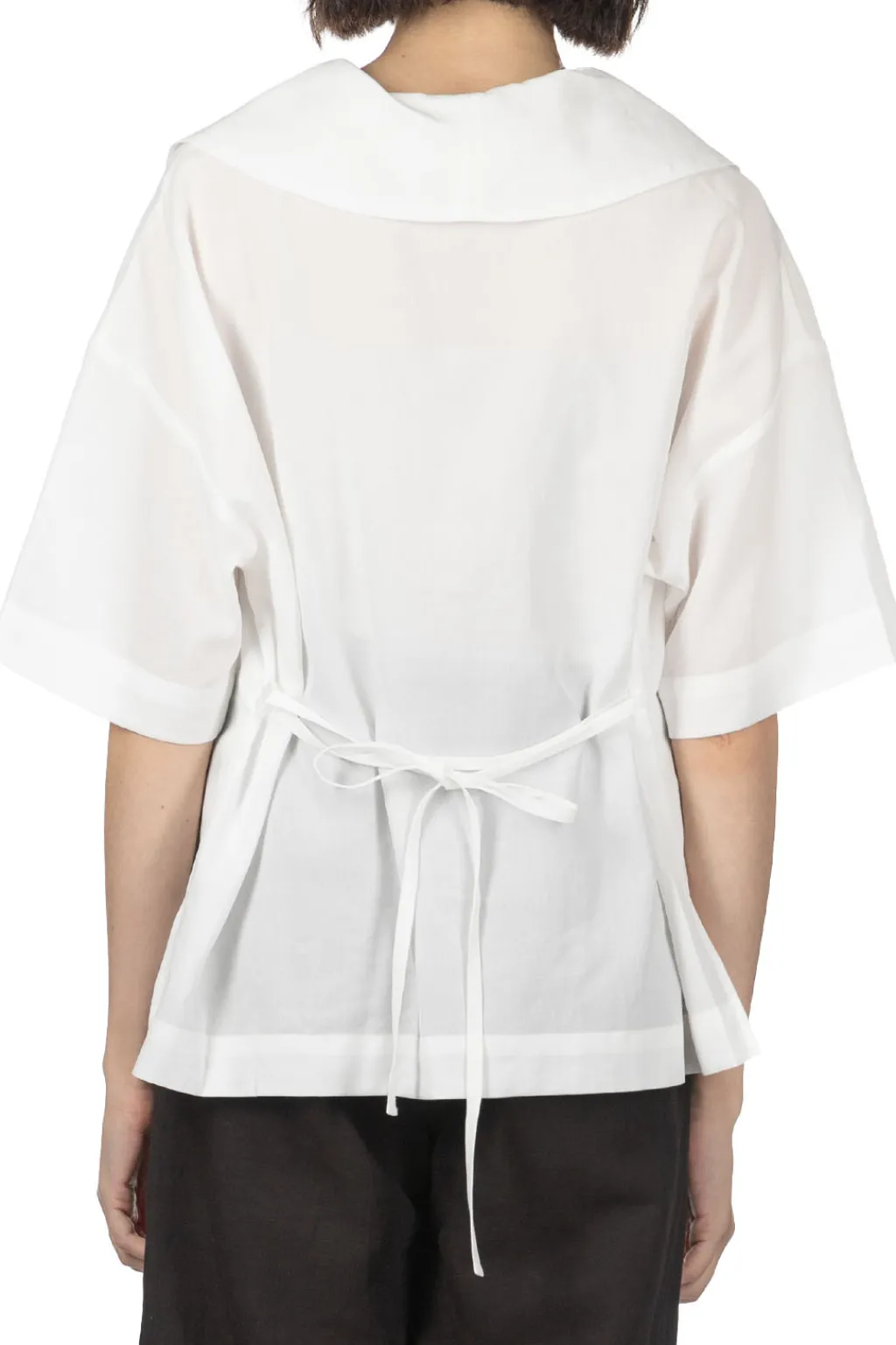 Outlet Manon Butterfly Collar Pullover Shirt - White