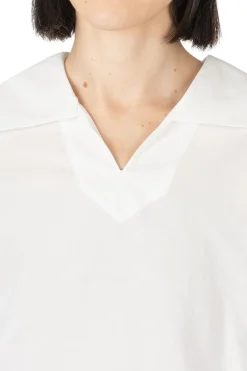 Outlet Manon Butterfly Collar Pullover Shirt - White