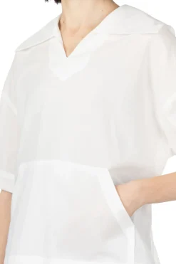 Outlet Manon Butterfly Collar Pullover Shirt - White