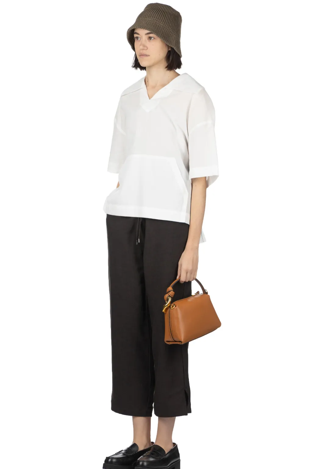 Outlet Manon Butterfly Collar Pullover Shirt - White