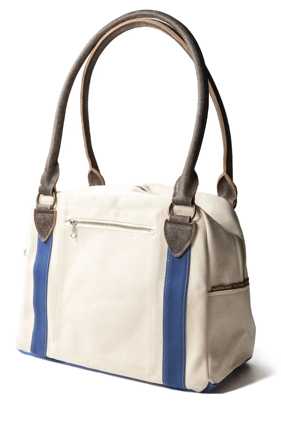 New Kapital #4 Canvas FARGO Bag (S) - Ecru x Navy