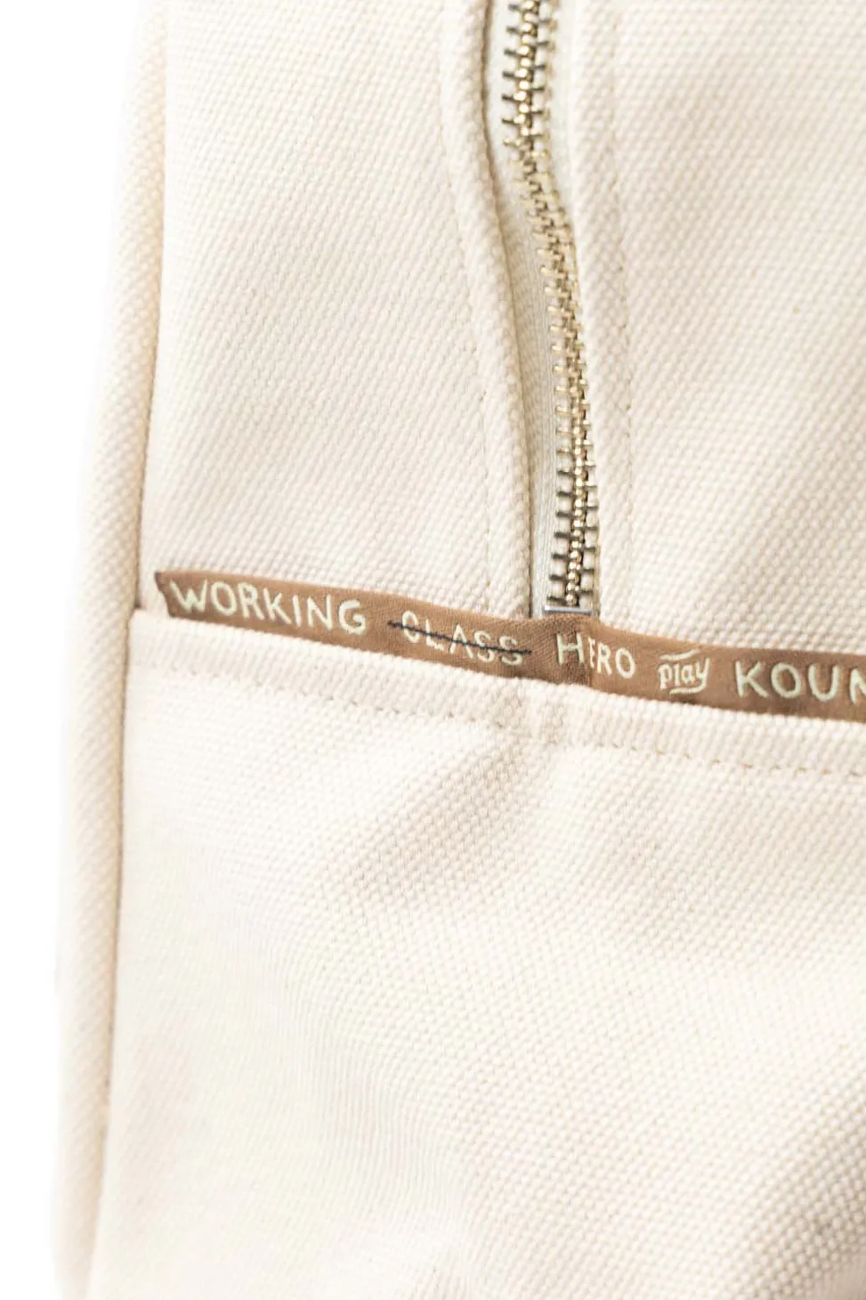 New Kapital #4 Canvas FARGO Bag (S) - Ecru x Navy