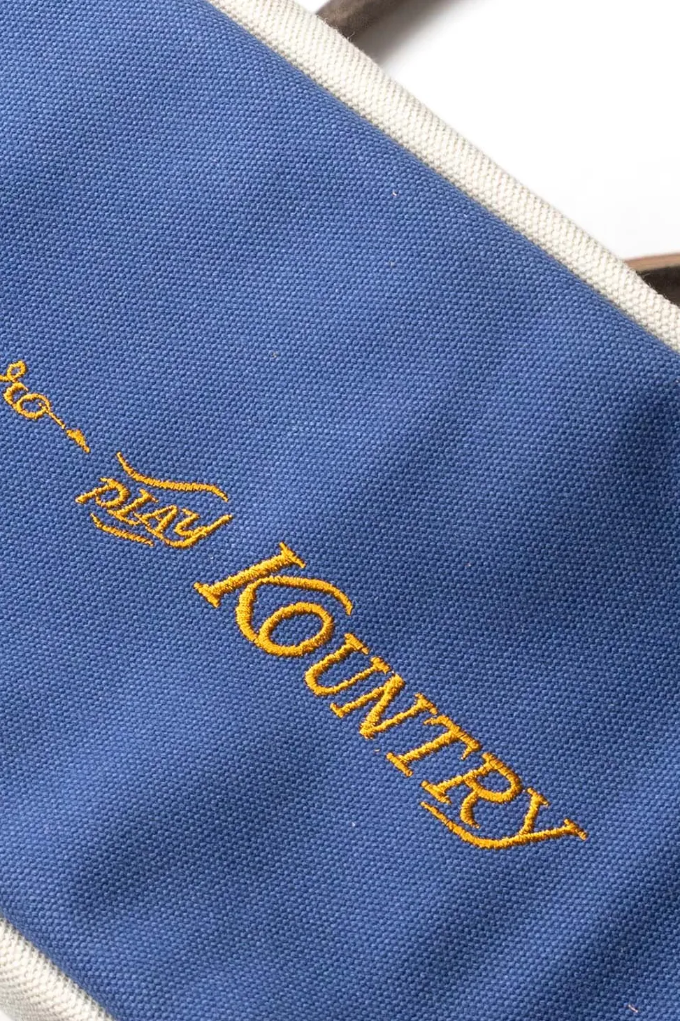 New Kapital #4 Canvas FARGO Bag (S) - Ecru x Navy