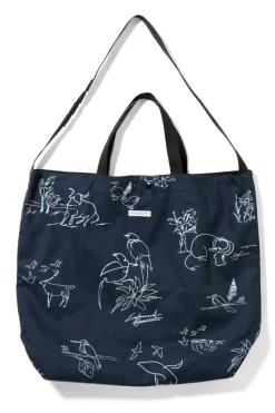 Discount Engineered Garments Carry All Tote Reversible - Navy Animal Print 6.5oz Flat Twill